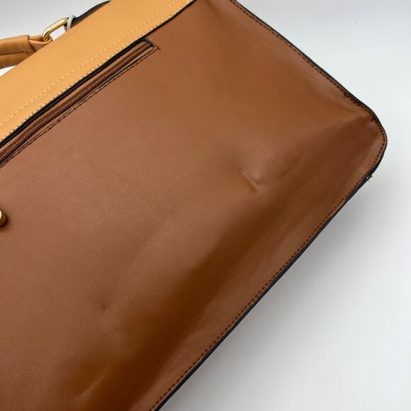Move & Moda Brown Faux Leather Work Convertible Crossbody Briefcase - Picture 9 of 12
